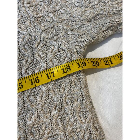Jeanne Pierre Womens Beige Cotton Capsule Fisherman Knit Pullover Sweater Sz‎ M - Picture 4 of 7